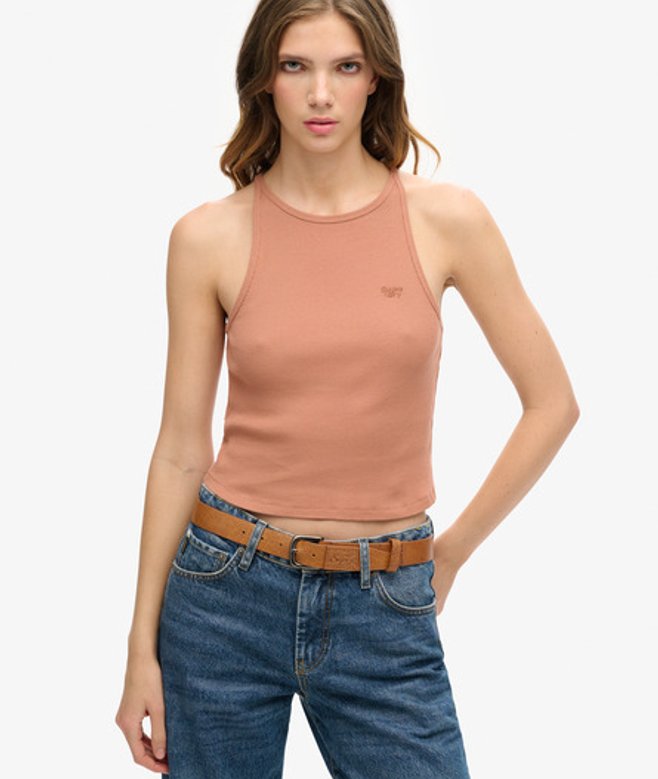 Superdry Women’s Essential Logo Racer Vest Top Brown / Mocha Mousse Brown – Size: 6-8 Superdry Women’s Essential Logo Racer Vest Top Brown / Mocha Mousse Brown – Size: 6-8