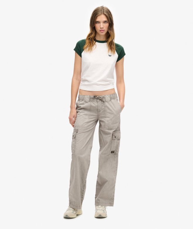 Superdry Women's Low Rise Utility Pants Grey / Opal Grey