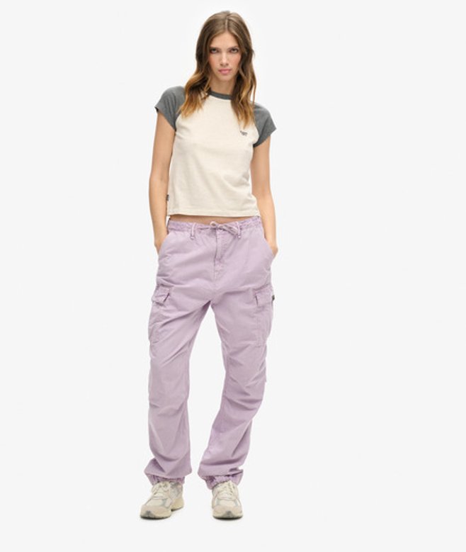 Para Cargobroek met Lage Taille Paars Grootte: 26/30 afbeelding