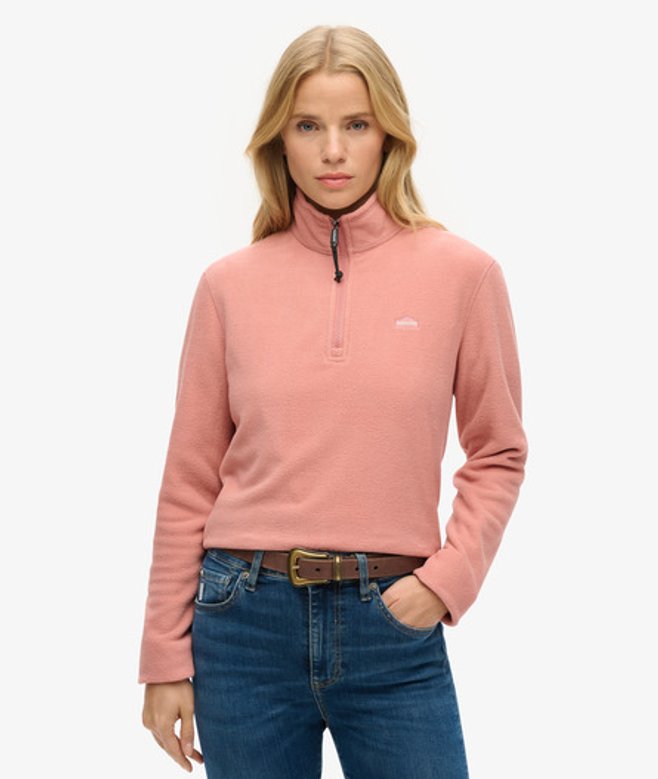 Damen Verkürzter Polar Fleecepullover mit Halblangem Reißverschluss - Größe: 36 - Superdry - Modalova