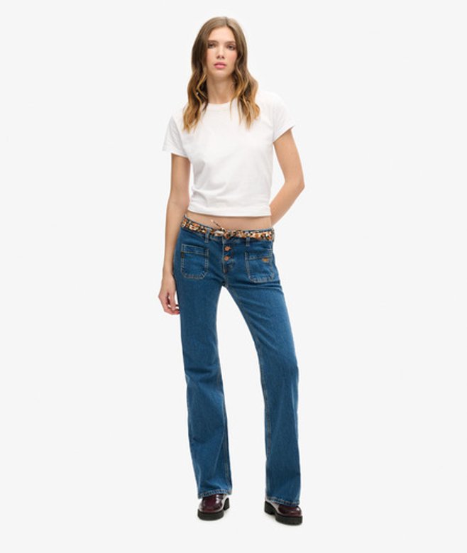 Damen Röhrenjeans aus Bio-baumwolle mit Niedriger Leibhöhe - Größe: 34/32 - Superdry - Modalova