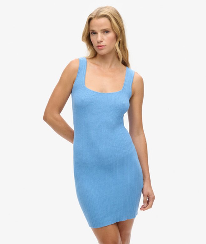 Rugloze Gebreide Mini-jurk