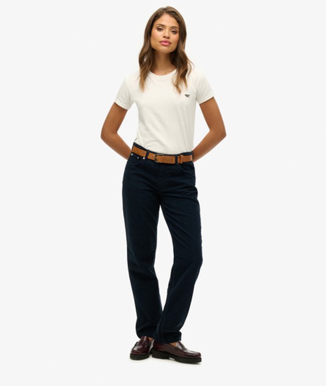 Corduroy Broek met Rechte Pijpen Blauw Grootte: 26/30 afbeelding