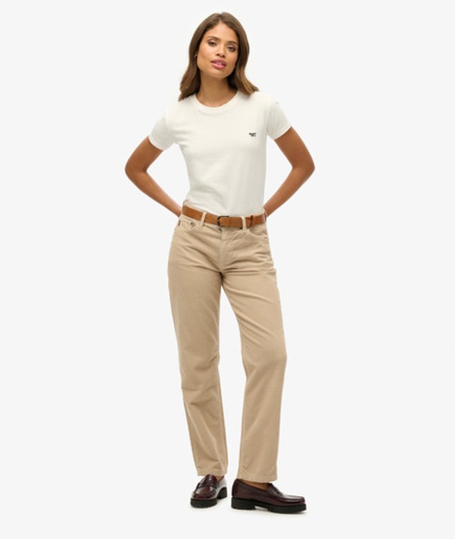 Corduroy Broek met Rechte Pijpen Beige Grootte: 26/32 afbeelding