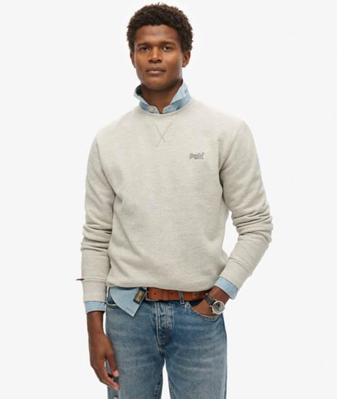 Superdry Essential Logo Sweatshirt met Ronde Hals Grey