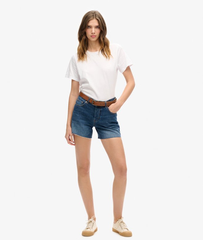 Superdry Middellange Denim Short Donkerblauw