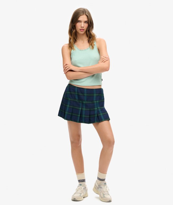 Women's Check Pleat Mini Skirt / Stanton Check - Size: 12 - Superdry - Modalova