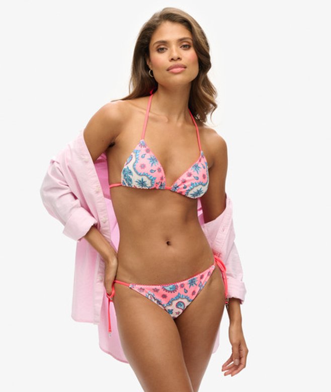 Triangelbikinitop met Koordjes Roze Grootte: 36 afbeelding