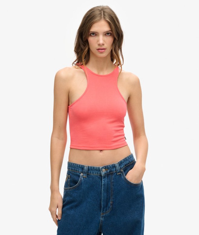 Superdry Studios Racer Tanktopje van Jersey Roze