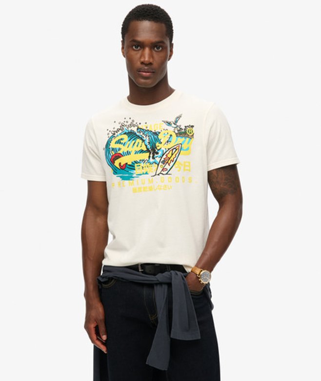 Superdry Men's LA Graphic T-shirt White / Off White