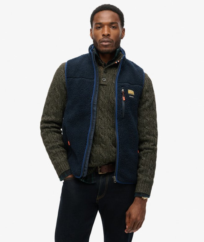 Superdry Outdoor Bodywarmer van Fleece Blauw