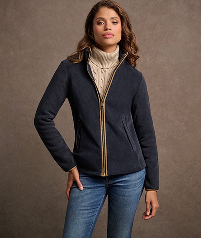 Estate Fleece met Volledige Rits Blauw Grootte: 40 afbeelding