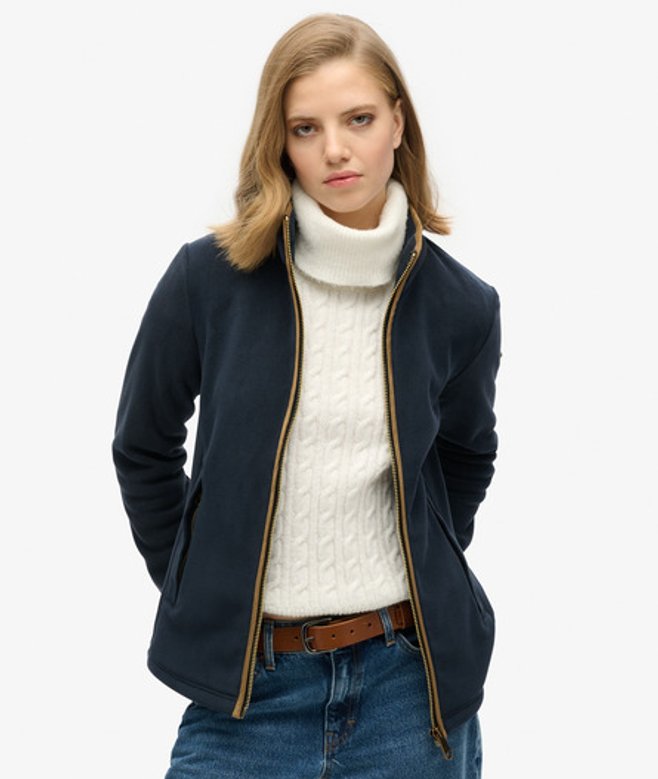 Estate Fleece met Volledige Rits Blauw Grootte: 44 afbeelding