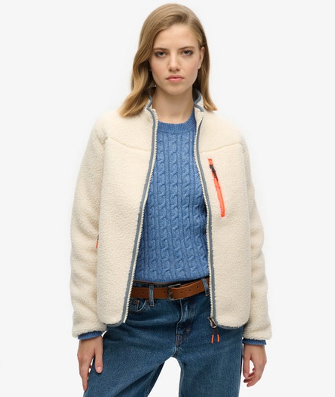 Outdoor Fleece met Volledige Rits Crème Grootte: 42 afbeelding