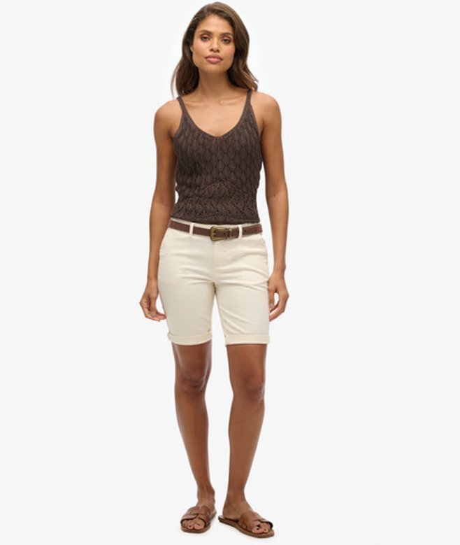 Superdry Women's City Chino Shorts Cream / Oyster