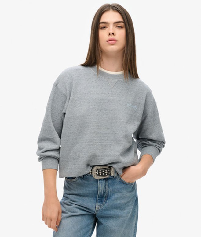 Damen Überfärbtes Essential Sweatshirt mit Logo - Größe: 42 - Superdry - Modalova
