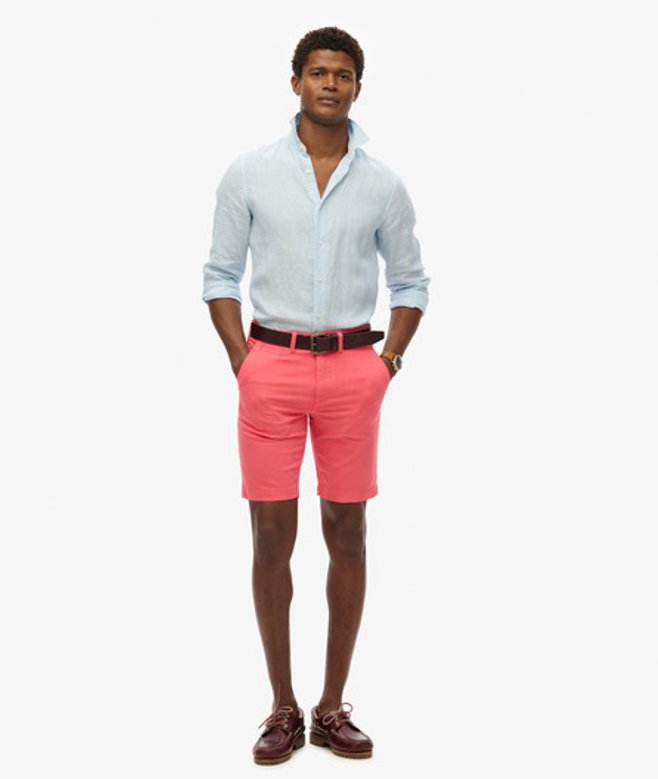Superdry Vintage International Chinoshort Roze