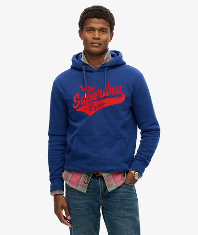 Flyers Script Hoodie Blauw Grootte: M afbeelding