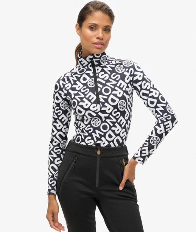Damen Ski Base Layer Oberteil mit Halblangem Reißverschluss - Größe: 34 - Superdry - Modalova
