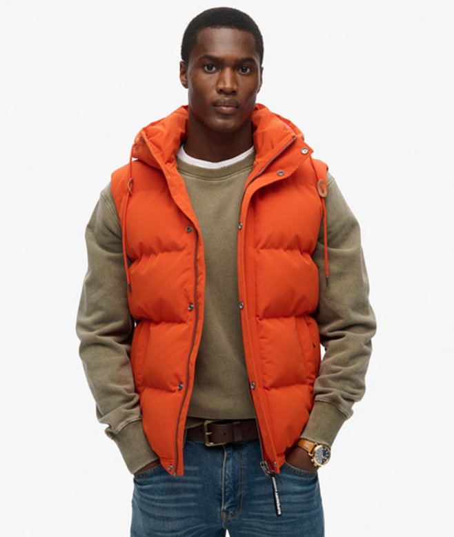 Herren Everest Steppweste mit Kapuze, Größe: L - Größe: L - Superdry - Modalova
