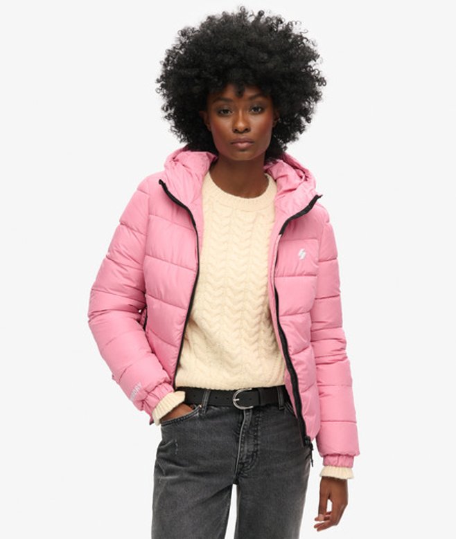 Superdry Women’s Hooded Spirit Sports Puffer Jacket Pink / Montauk Blush – Size: 12 Superdry Women’s Hooded Spirit Sports Puffer Jacket Pink / Montauk Blush – Size: 12