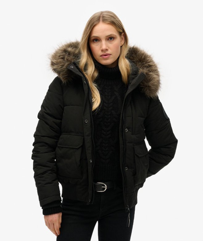 Damen Everest Bomberjacke mit Kapuze - Größe: 40 - Superdry - Modalova