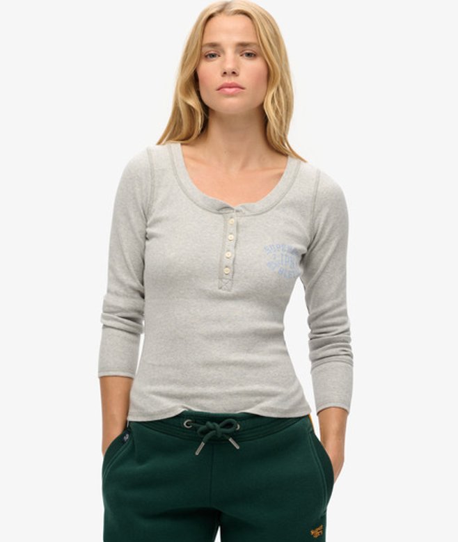 Damen Athletic Button-down-langarmoberteil - Größe: 42-44 - Superdry - Modalova