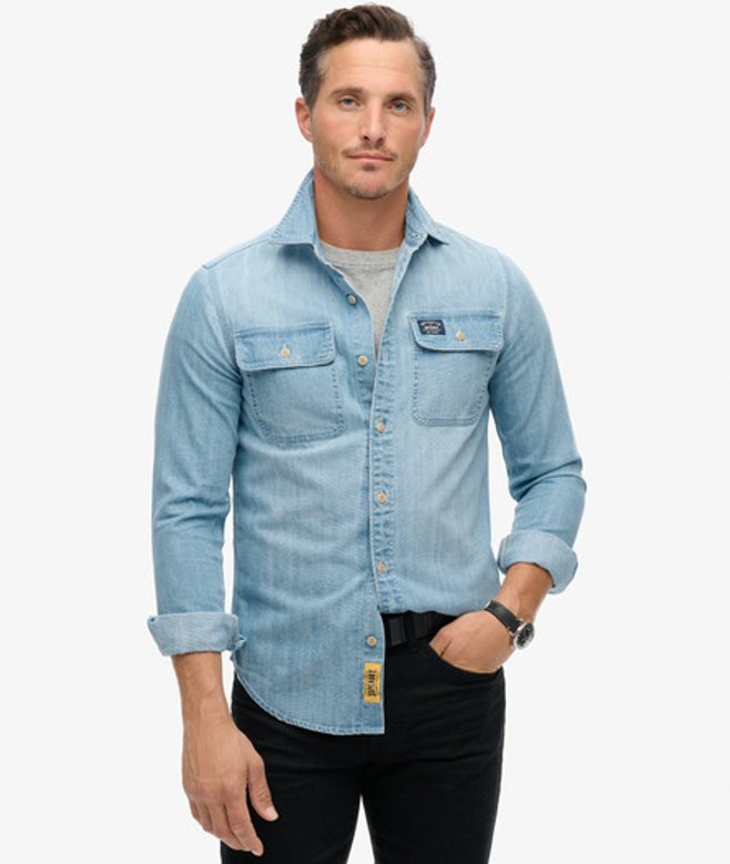 Herren Besticktes Workwear-hemd - Größe: S - Superdry - Modalova