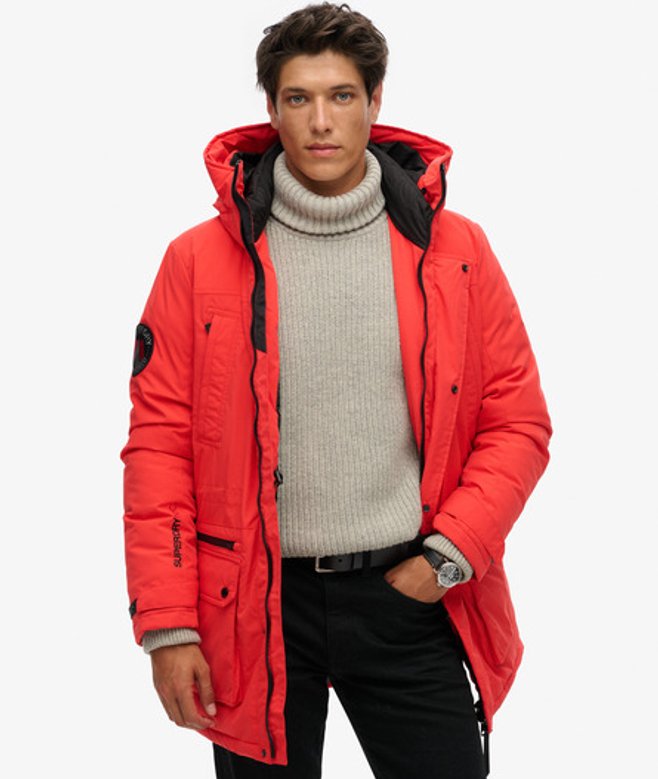 Gewatteerde City Parka Rood Grootte: M afbeelding