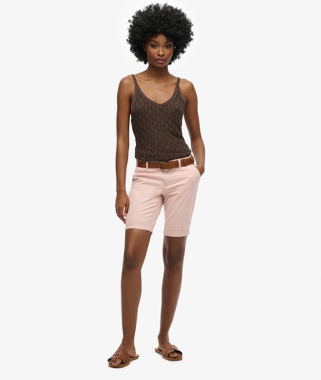 Superdry Women's City Chino Shorts Pink / Peach Whip