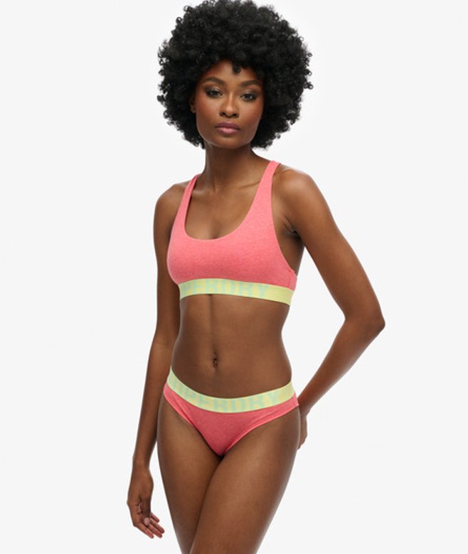 Superdry Bikinibroekje van Biologisch Katoen met Groot Logo Oranje