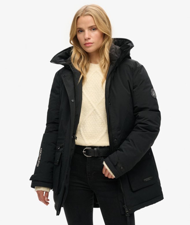 Gewatteerde City Parka Zwart Grootte: 38 afbeelding