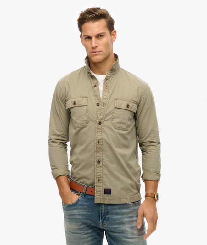 Men's Military Langarmhemd - Größe: S - Superdry - Modalova