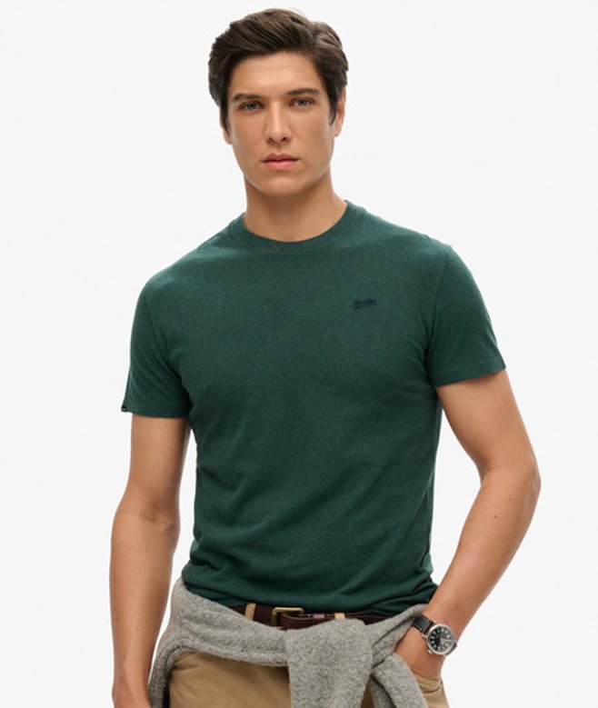 Essential T-shirt van Biologisch Katoen met Micrologo Groen Grootte: L afbeelding