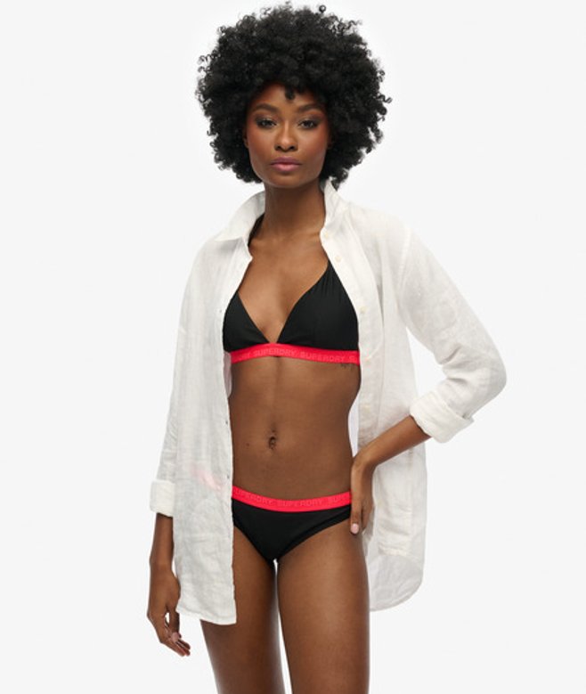 Superdry Women's Elastic Classic Bikini Bottom Black - Size: 12