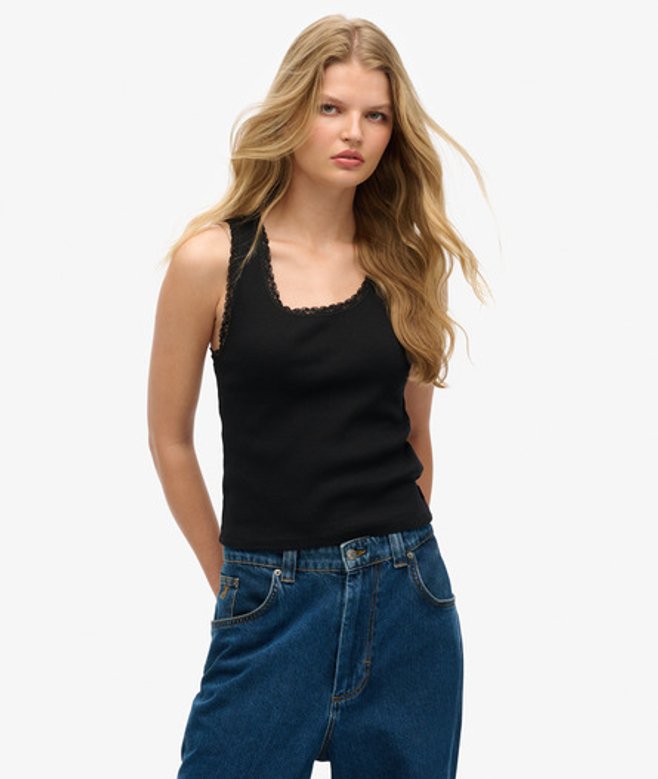 Athletic Essentials Vintage Hemdtopje met Kanten Rand