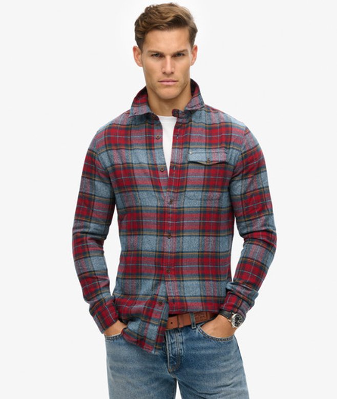 Superdry Men's The Merchant Store - Check Shirt Red / Red Grindle Check