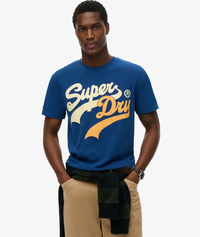 Herren Klassisches College-t-shirt mit Schriftzug - Größe: L - Superdry - Modalova