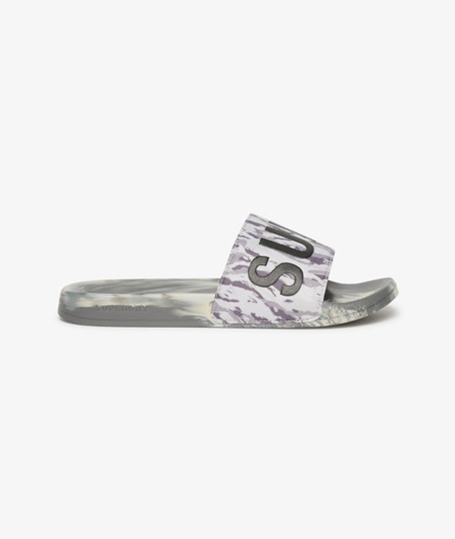 Superdry Vegan Camo Badslippers Lichtgrijs