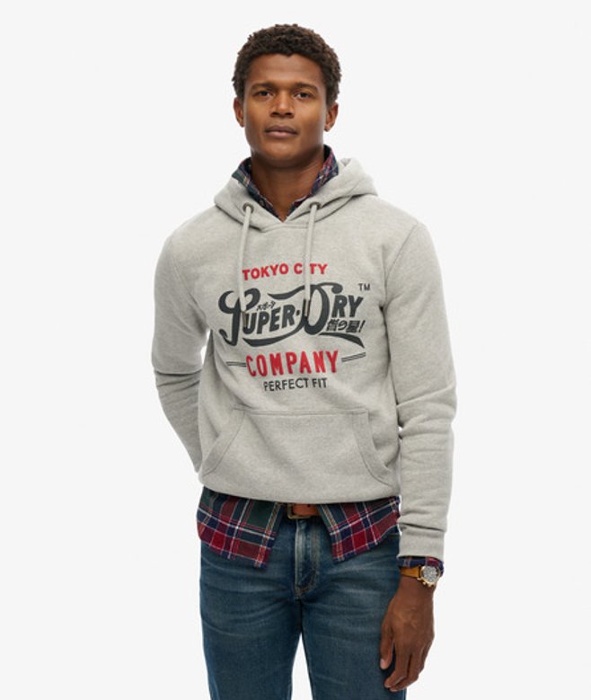 Herren Perfect Fit Hoodie mit Schriftzug - Größe: M - Superdry - Modalova