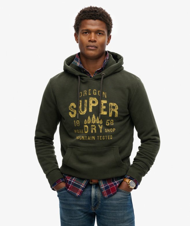 Men's Work Shop Hoodie / Surplus Goods Olive - Size: Xxl - Superdry - Modalova