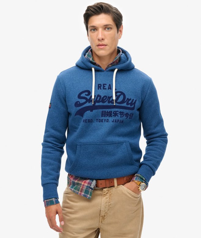 Ton sur ton Vintage Logo Hoodie Blauw Grootte: Xxl afbeelding