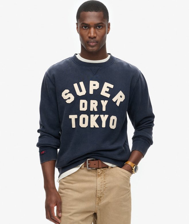 Herren Vintage Athletic Sweatshirt mit Rundhalsausschnitt - Größe: S - Superdry - Modalova