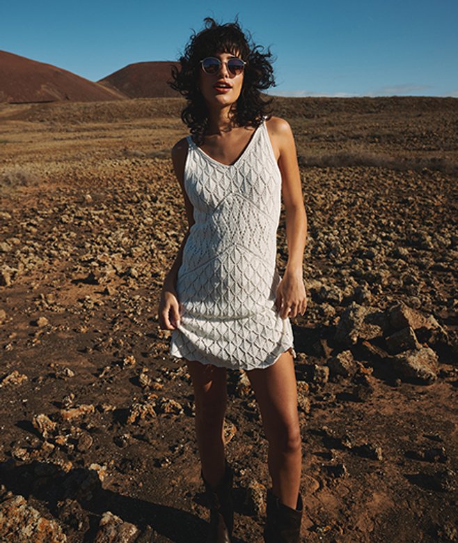 Gehaakte Cami Mini-jurk Wit Grootte: 44 afbeelding