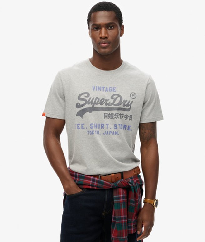 Men's Vintage Logo Heritage Relaxed T-shirt / College Marl - Size: Xxl - Superdry - Modalova