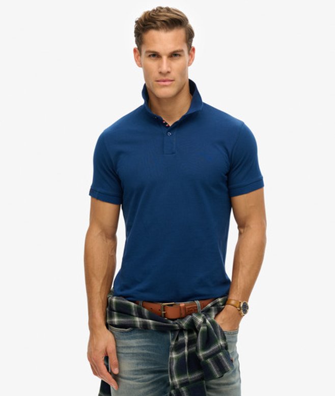 City Piqué Poloshirt Blauw Grootte: Xxxl afbeelding