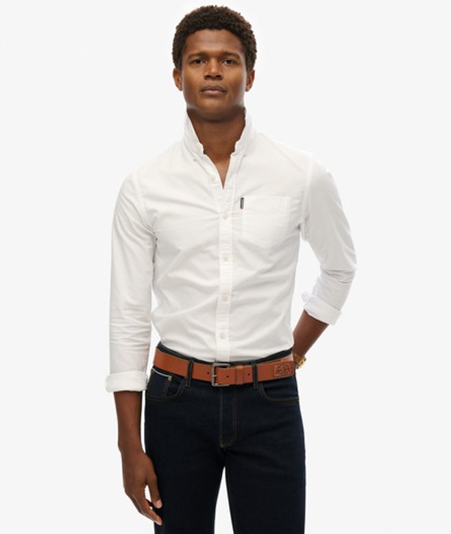 Essentials Oxford-overhemd met Lange Mouwen White Grootte: Xxxl afbeelding