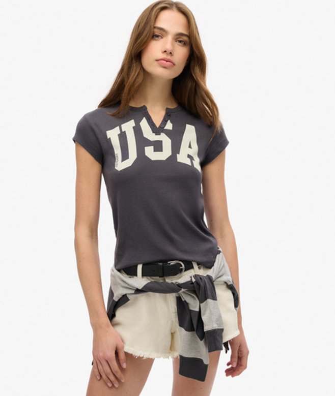 T-shirt à Motif et Encolure Crantée Athletic Essentials Taille: 44 - Superdry - Modalova