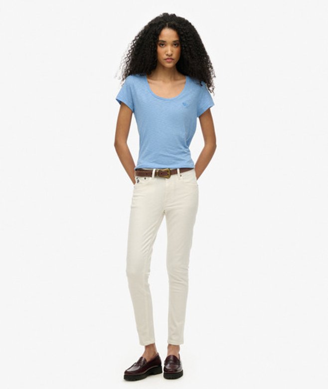 Superdry Women's Scoop Neck T-shirt Blue / Bluebell