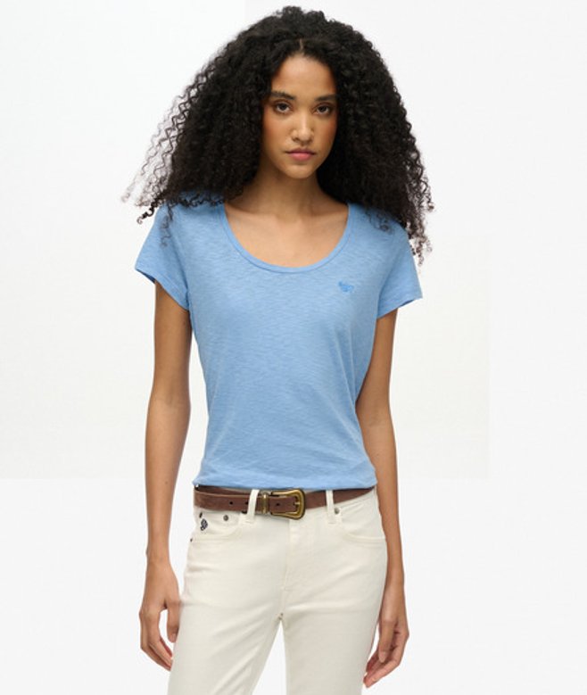 Damen Studios T-shirt mit Tiefem Ausschnitt - Größe: 42 - Superdry - Modalova